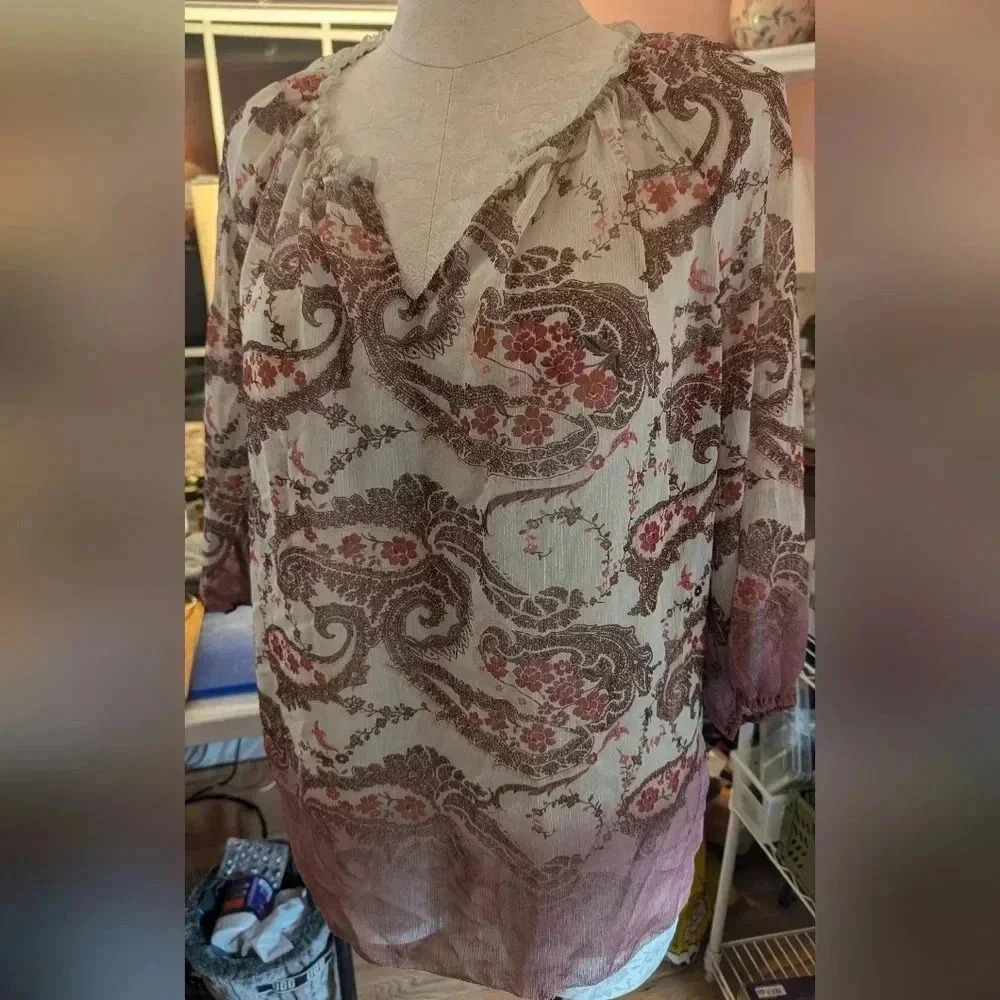 Sonoma Women's Boho Peasant Women's Top Size 1X